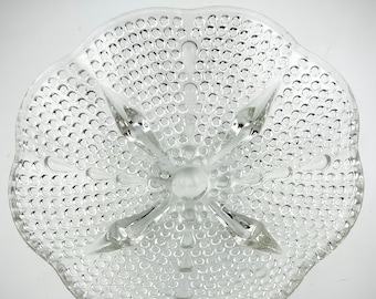 Vintage Clear Glass Bubble Texture Dish – 6.5” Scalloped Edge Trinket Bowl