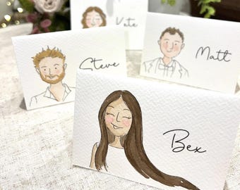 personalised illustrated place cards, for weddings & special occasions