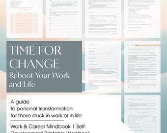 Dags för förändring: Starta om ditt arbete och liv | Utskrivbar arbetsbok för självutveckling (engelska, PDF)