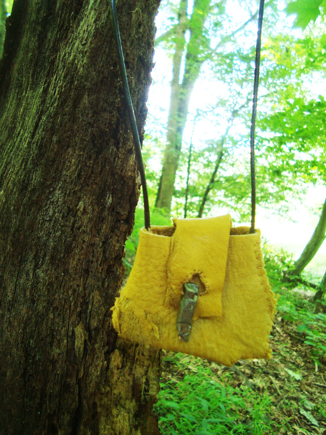 Primitive Pouch Primitive Rustic Soft Leather Pouch Necklace, Costume; Native American ...