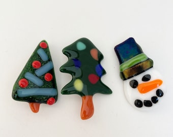 Fused Glass Christmas Brooch