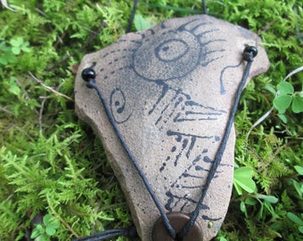 Potsherd Jewelry: Petroglyph, Primitive Native American Style