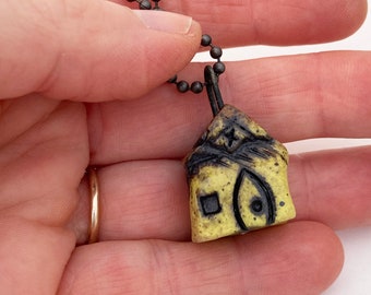 Haunted House Necklace, Arched House Necklace Pendant