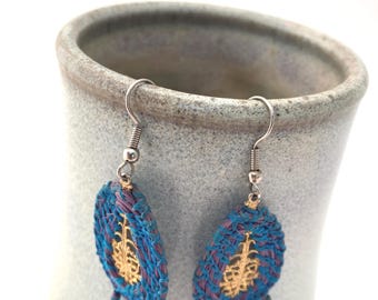 Woven Earrings Coiled Beaded Belly Dancer