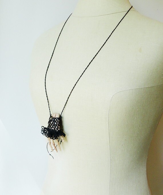 Severed Hand Necklace Beige main image 1