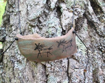 Potsherd Jewelry: Horses, glyph, Petroglyph, Primitive Native American