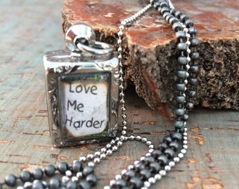 Love Me Harder Stone Heart, Ariana Grande Quote, Terrarium Locket Necklace, Mini Curio Display, Natural World