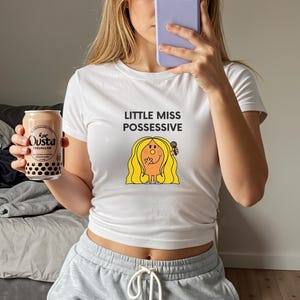 Little Miss Possessive Tate McRae Baby Tee, Concert Crop Top, Y2K Aesthetic Graphic Tee, Tate McRae Fan Gift, T8 Fan Merch shirt Outfit