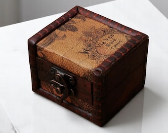 Rustic Wooden Map Box: Handmade Jewelry Keepsake Chest