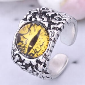 Dragon Eye Ring: Punk Gothic Adjustable Statement Jewelry
