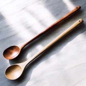 Long Handle Wooden Stirring Spoon: Kitchen Cooking Utensil