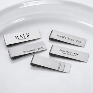 Prendedor de dinheiro personalizado gravado – Porta-cartões com nome ou logotipo em aço inoxidável personalizado – Presente personalizado para homens, carteira para cartão de visita