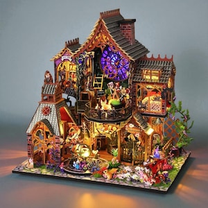 DIY Wooden Dollhouse Kit with Miniature Furniture: Handmade Craft Toy