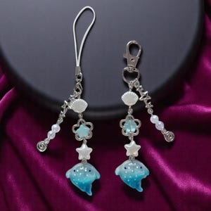 Whale Shark Phone Charm: Kawaii Ocean Keychain Accessory