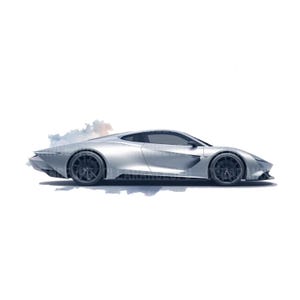 Sport Car Clipart Sport Car Png Silver Racing Car, Watercolor Sport Car Clipart, High Quality JPG, Clipart, Junk Journal Digital Download