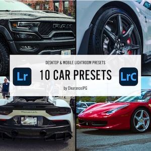10 Lightroom presets car bundle for mobile & desktop car presets automotive presets car photo filters auto presets auto filters