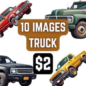10 Truck Truck Clipart, Truck Clip Art, Printable Watercolor clipart, High Quality JPGs, Digital download, Paper craft, Truck png