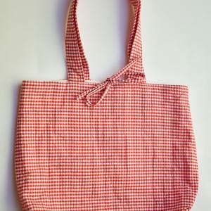 Vichy-Karo Stofftasche-handgemachter Shopper