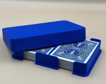 Double Playing Card Deck Holder 3D Printed Organizer Stand, Durable Game Accessory for Home & Travel Storage Ideal for any card game
