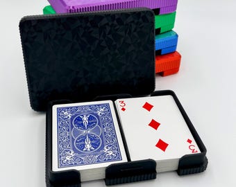 3D Printed Double Playing Card Deck Holder: Home & Travel Organizer