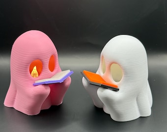 Figura de fantasma lector, decoración de escritorio para amantes de los libros, escultura original