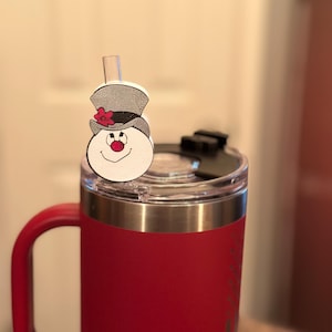 Frosty the Snowman Tumbler Straw Topper: Holiday Drink Charm