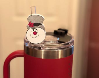 Frosty Tumbler Straw Slides Charm - Cute Drink Topper Accessories for Cups & Tumblers, Fun Summer Beverage Decoration