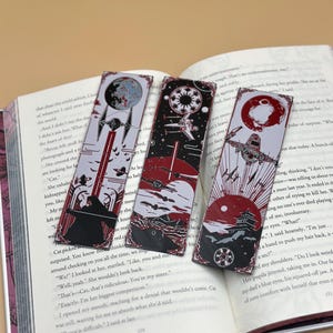 Sci-Fi Bookmarks Set of 3, 3D Printed Gifts for Book Lovers, Geeky Reading Accessories