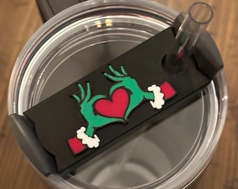 Grinch Tumbler Topper for Stanley 40oz - Festive Christmas Cup Accessory, Holiday Drink Decor, Gift for Grinch Fans