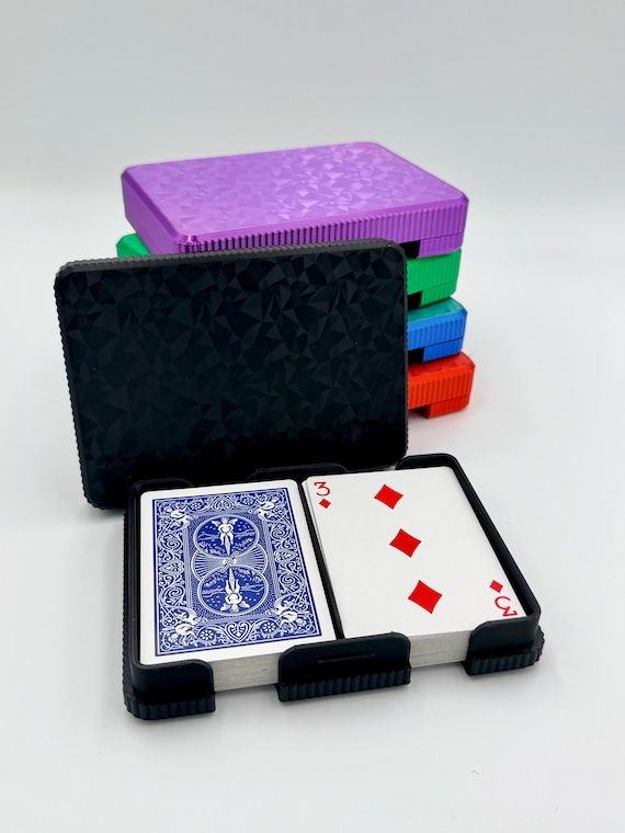 3D Printed Double Playing Card Deck Holder: Home & Travel Organizer