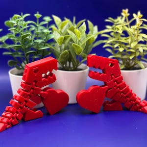 Entzückende Dinosaurier Schreibtisch Dekor mit Herz - Lustiges Spielzeug für Kinder 2er Set