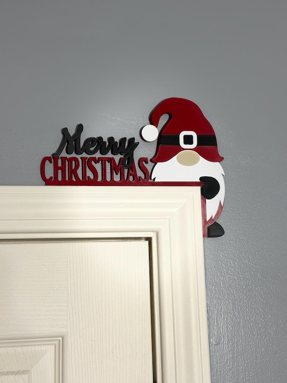 Gnome Door Decor, Christmas Corner Decoration In PLA Plastic, Two Size Options