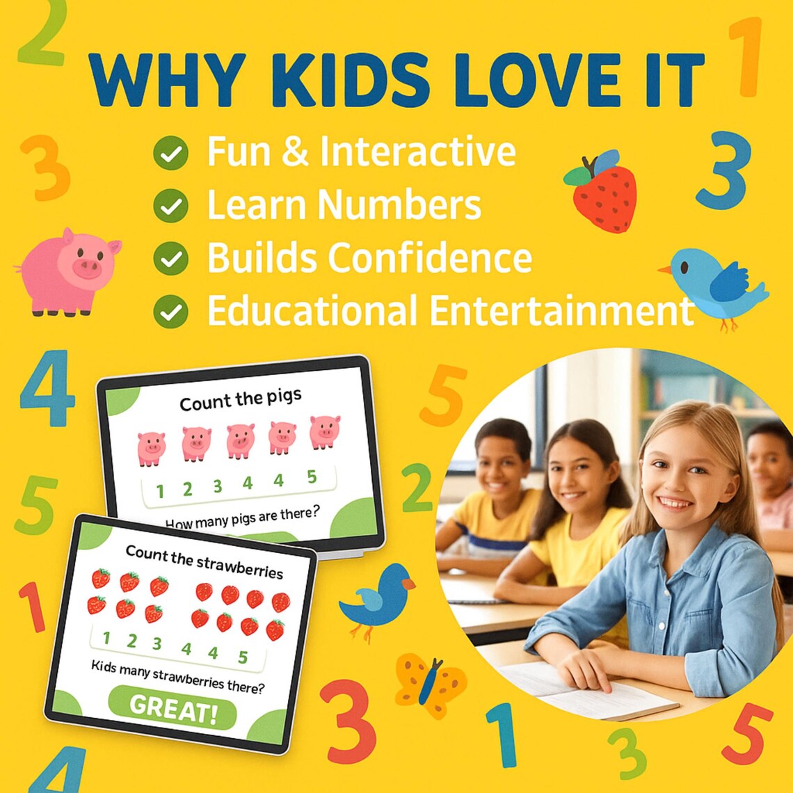 Kids Counter Game: Editable Powerpoint With PLR (ages 3-6 Digital ...