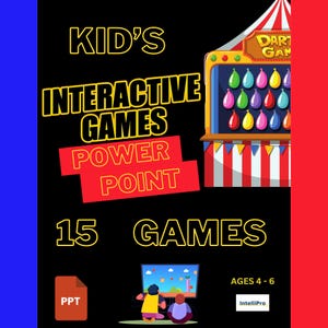 Interactive PowerPoint Games Bundle: Kids Learning Activities (Digital Download, PPTX Editable Files)