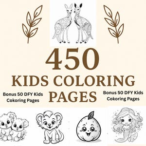 450 Kids Coloring Pages with PLR | Printable Religious & Educational Themes | Commercial Use