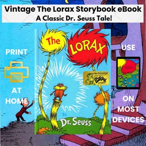 Vintage Das Lorax Märchenbuch eBook | Klassisches Digitales Buch | Edukativ & druckbar, druckbares Kinderbuch, digitaler Download