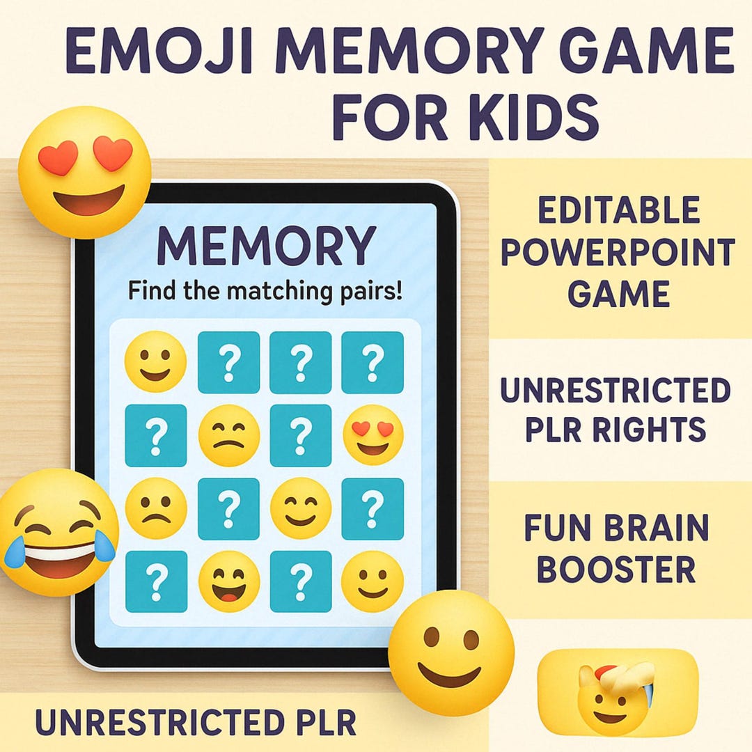 Emoji Memory Game for Kids | Editable Powerpoint Game With Unrestricted ...