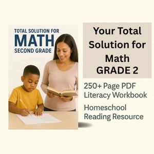Your Total Solution for Math – Second Grade | 250+ Page PDF Workbook | Personal Use Only | Printable Homeschool Curriculum