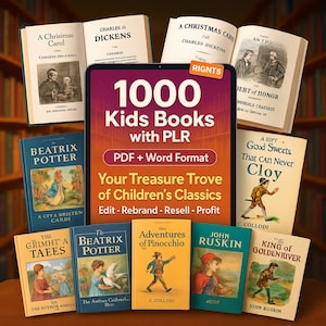 1000 Kids Books Mega Bundle – PDF & Word Format | PLR | Resellable Storybook Collection for Childrens Brands, Blogs and Publishers