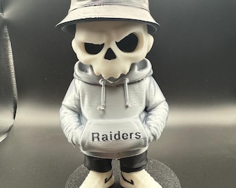Custom NFL Skull Figurine – Raiders & Other Teams Available, 3D Printed Streetwear Collectible