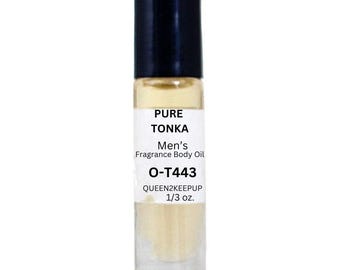 Pure Tonka Men's Body Oil Sweet Tonka Coffee and Warm Gourmand Roll-On Fragrance