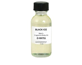Aceite corporal Black Ice (para hombre) de 28 g (1 oz). Fragancia similar. Aroma totalmente natural.