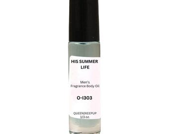 Aceite corporal His Summer Life (para hombre) 10 ml Fragancia Totalmente natural 1/3 oz Roll-On