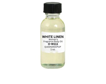 Aceite corporal White Linen (para mujer) de 28 g (1 oz). Fragancia similar. Aroma totalmente natural.