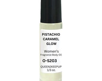 Pistachio Caramel Glow Women's Body Oil Brazilian Sweet Tropical Warm Roll-On