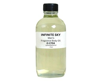 Infinite Sky Men's Body Oil Clean Woody Aromatic Fragrance Scent 4 oz