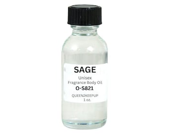 Sage (Unisex) Body Oil 1 oz Fragrance All Natural Scent