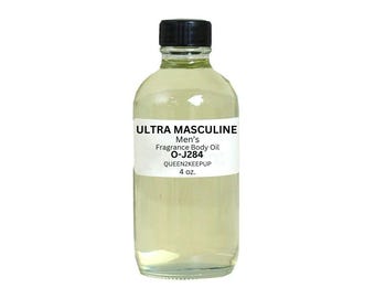 Ultra Masculine Men's Body Oil Sweet Spicy Fragrance Scent 4 oz