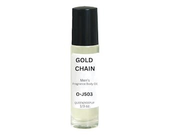 Aceite corporal Gold Chain (para hombre) 10 ml Fragancia totalmente natural 1/3 oz Roll-On