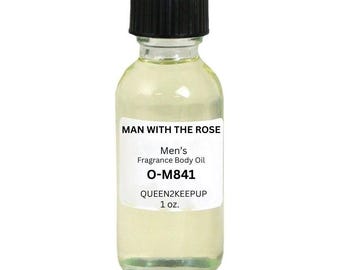 Man With The Rose Men's Body Oil Fresh Rose Citrus Woody Floral Fragrance 1 oz